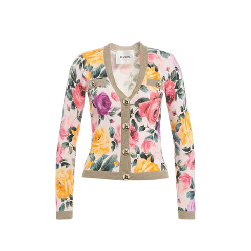 Blugirl by Blumarine Cardigan Cardigan Donna con stampa floreale Multicolor - Francavilla Moda